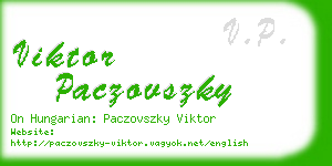 viktor paczovszky business card